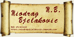 Miodrag Bjelaković vizit kartica